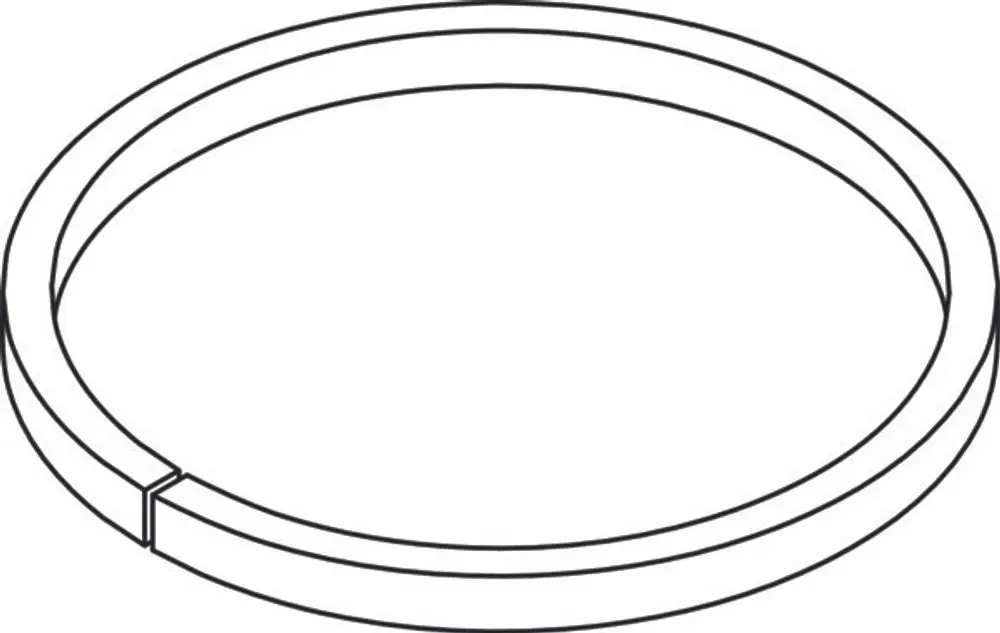 Gleitringset von Ideal Standard, bestehend aus einem kreisförmigen Element mit einer Spaltöffnung. Design und Form sind klar erkennbar.